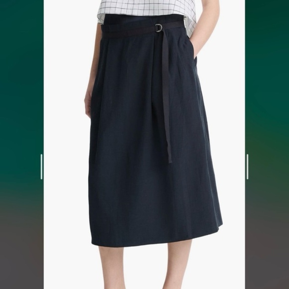 Vince Belted Midi Skirt in Coastal